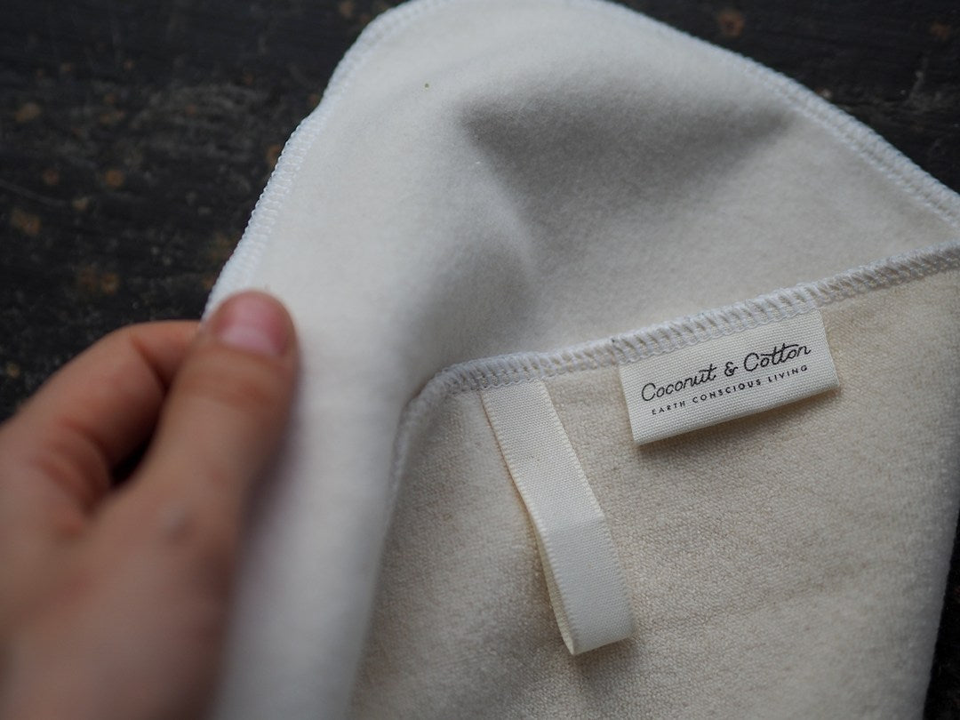 Large Organic Gentle Dual Cleansing Cloths - Cream