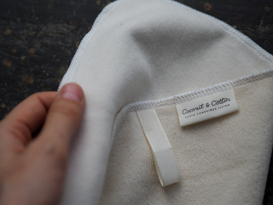 Large Organic Gentle Dual Cleansing Cloths - Cream