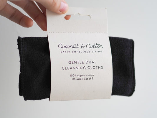 Organic Cotton Gentle Dual Cleansing Cloths - Charcoal