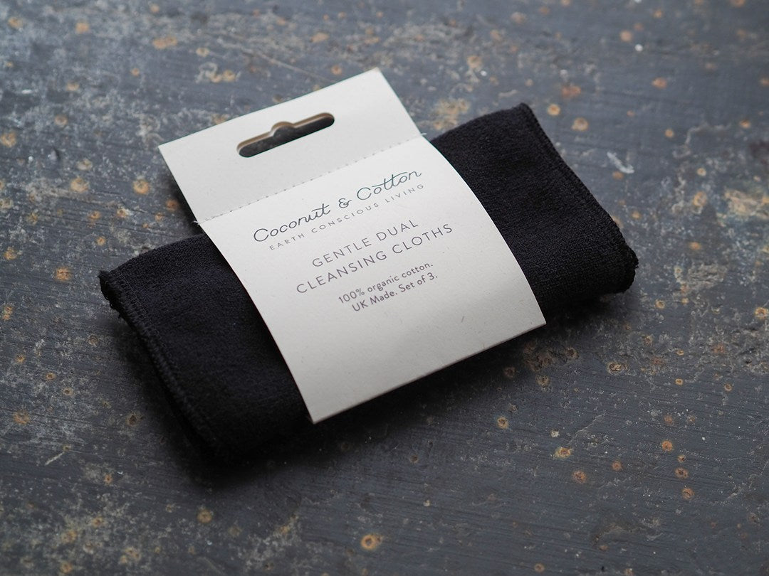 Organic Cotton Gentle Dual Cleansing Cloths - Charcoal