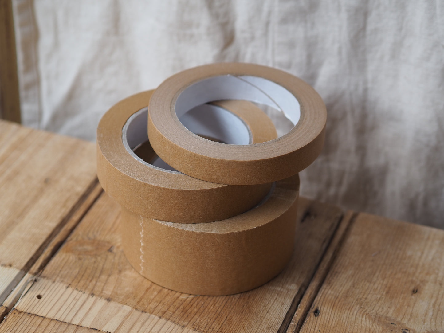 Paper sticky tape roll self adhesive & compostable