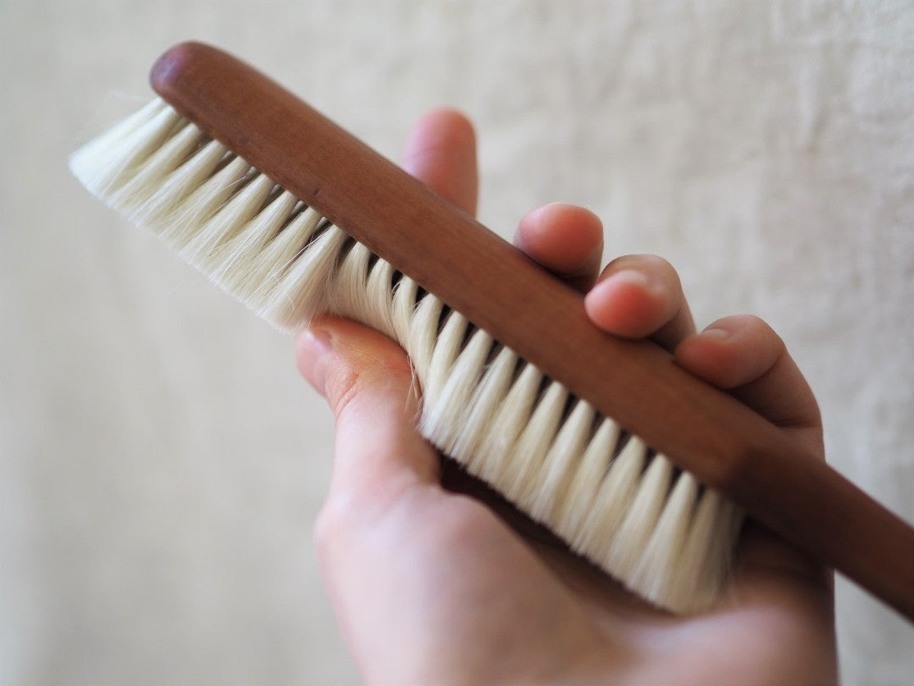 Pear wood soft book dusting brush