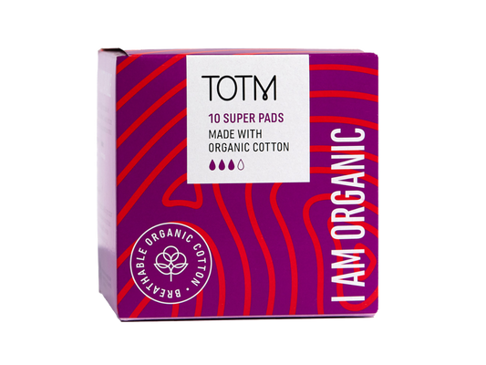 Totm Organic Cotton Super Pads with Wings x 10