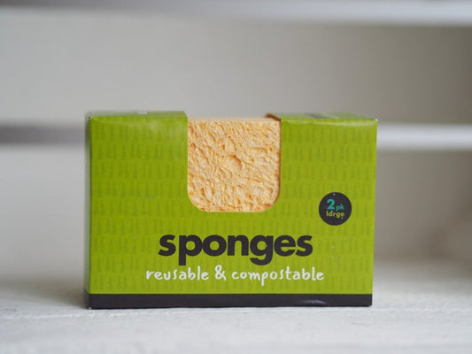 Compostable Wood Pulp & Cotton Sponge 2 Pack